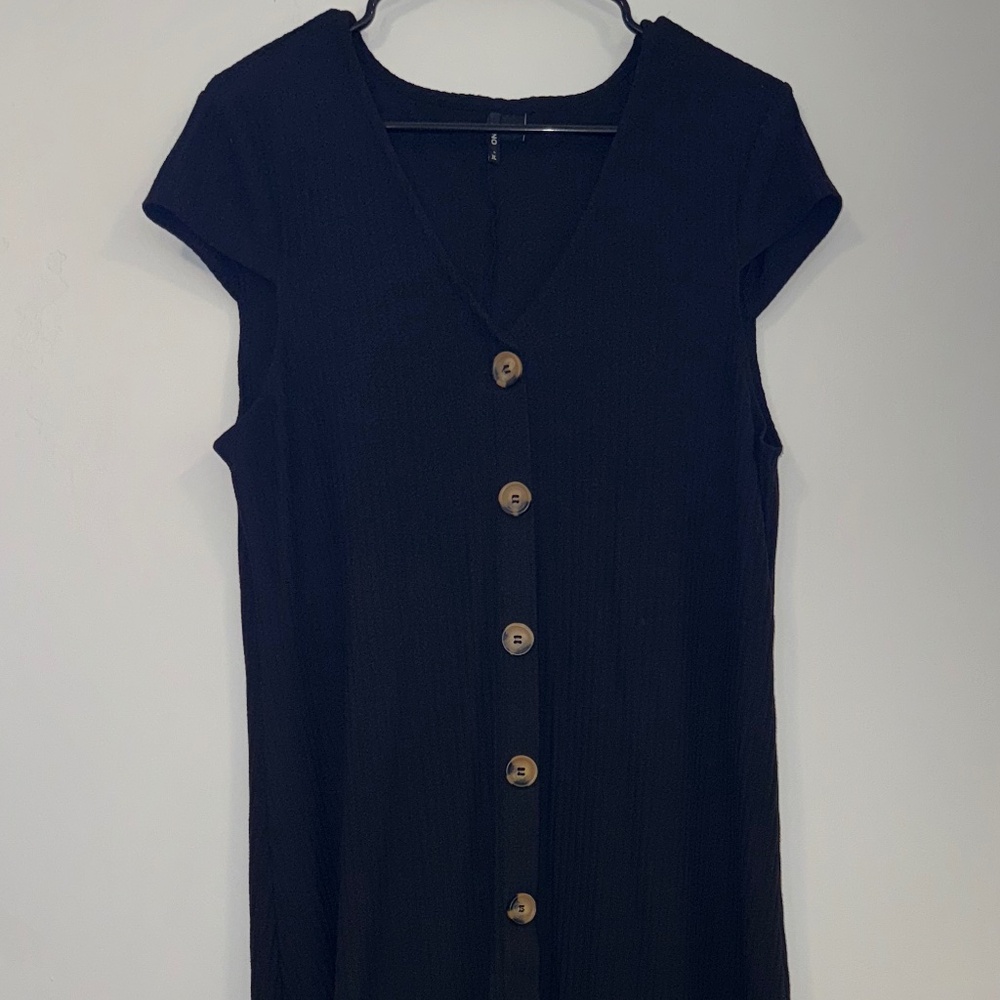 Nella Button Front Ribbed Midi Dress - Picture 5 of 9